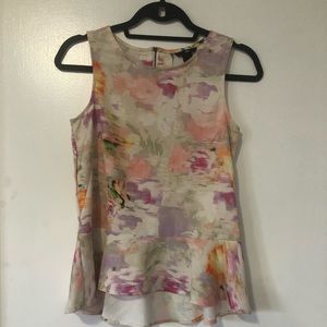 H&M Watercolor Peplum Top